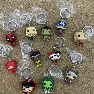 Funko pop marvel Superhero Keychain bundle